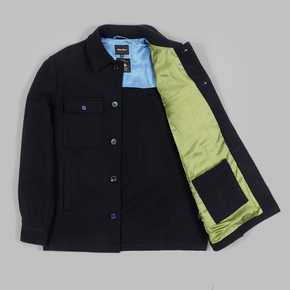 Navy Tweed Twill Shacket
