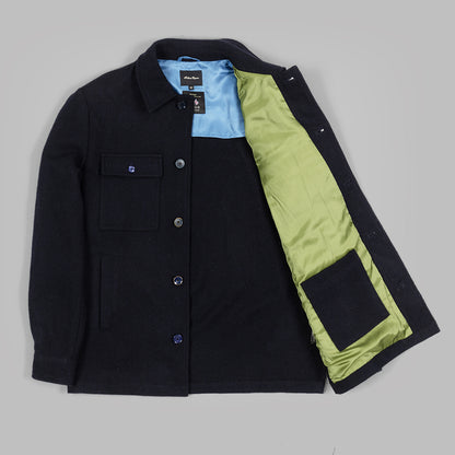 Navy Tweed Twill Shacket