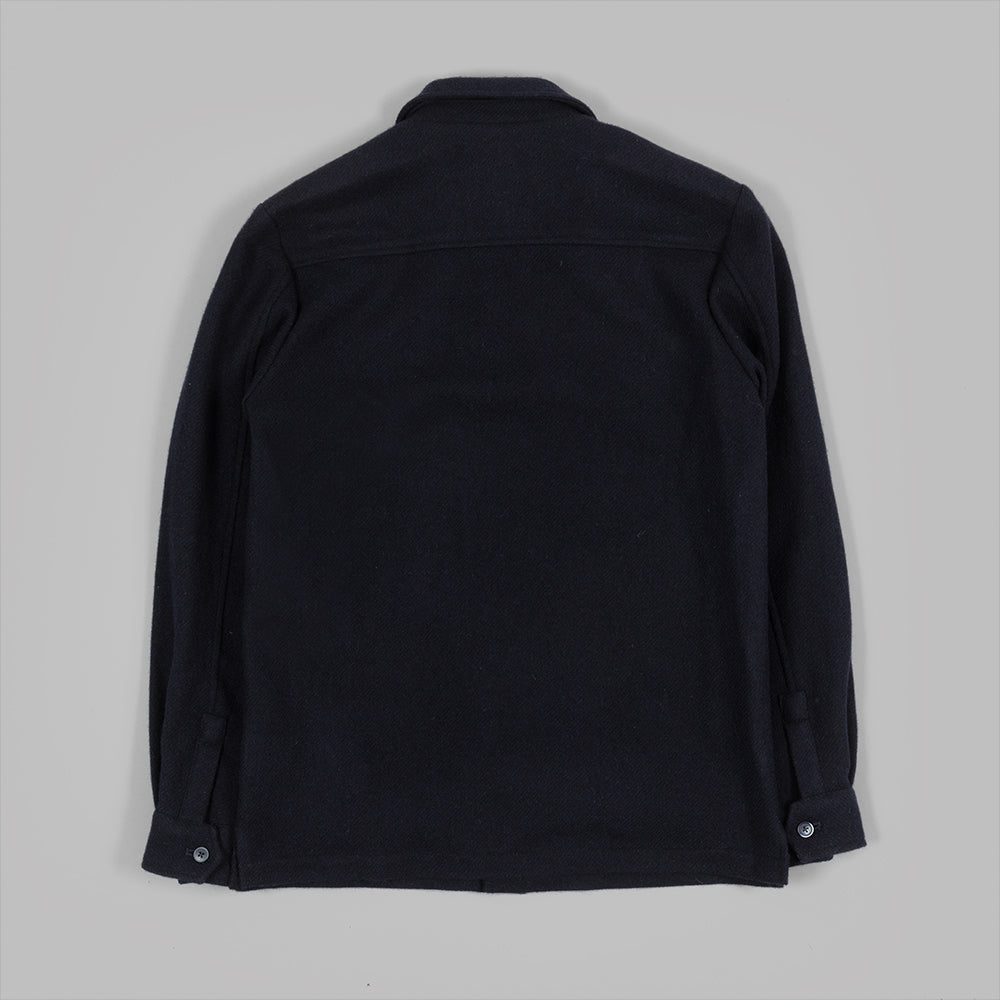 Navy Tweed Twill Shacket