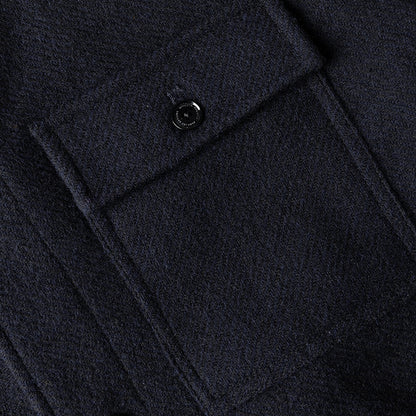 Navy Tweed Twill Shacket