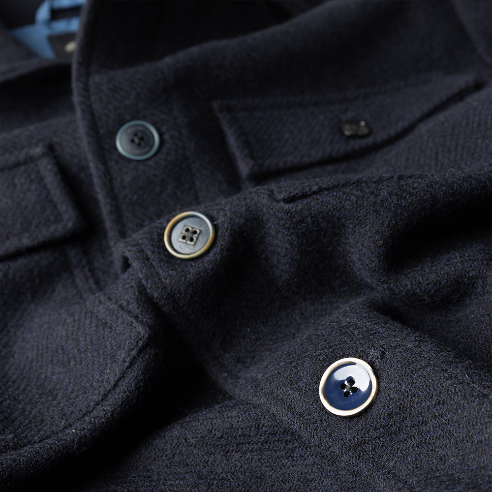 Navy Tweed Twill Shacket