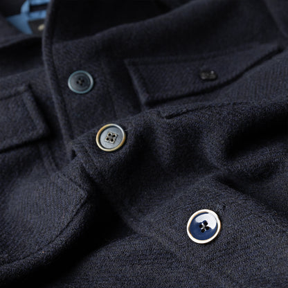 Navy Tweed Twill Shacket