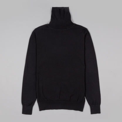 Black Cotton Polo Neck