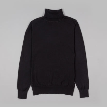 Black Cotton Polo Neck