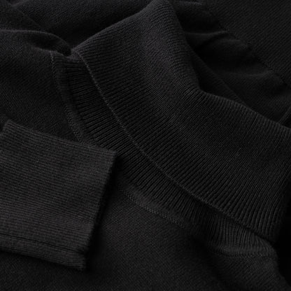 Black Cotton Polo Neck