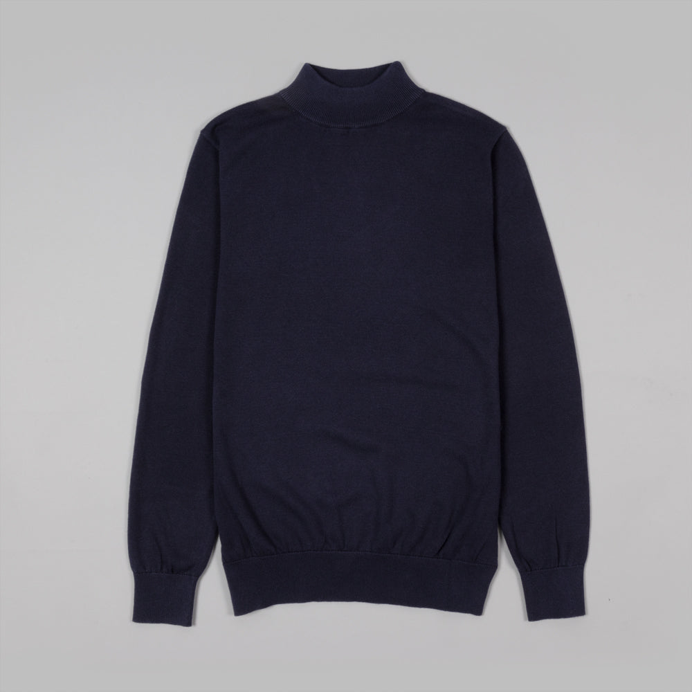 Navy Cotton Turtle Neck