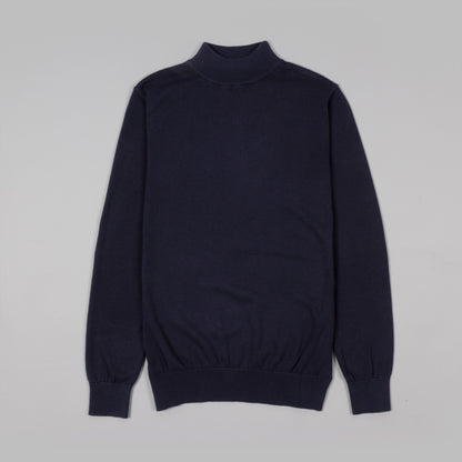 Navy Cotton Turtle Neck
