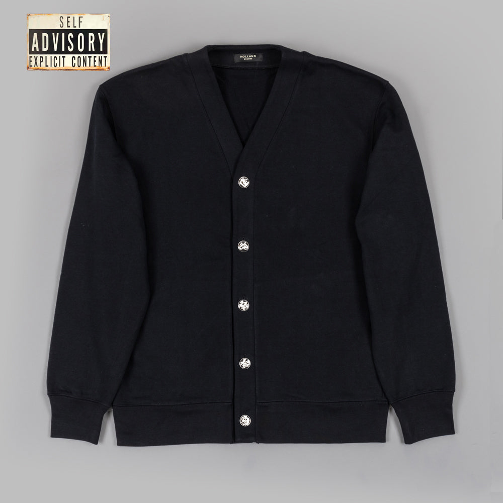 The Expletive Black Cotton Cardigan