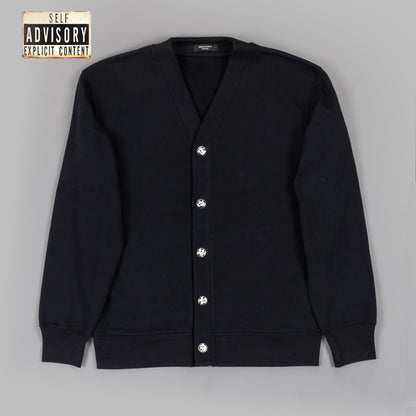 The Expletive Black Cotton Cardigan