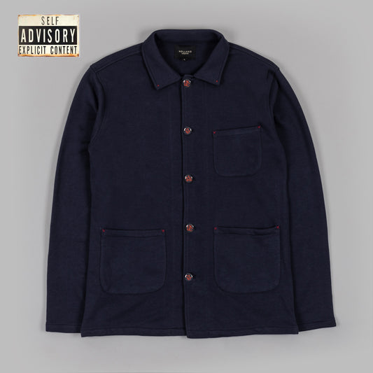 The Expletive Worker Jacket in Blue Jersey.