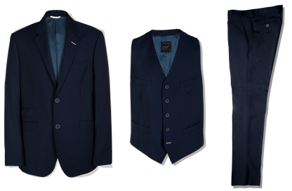 3 Piece Suit in Navy Panama - Holland Esquire